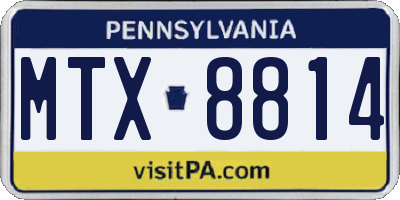 PA license plate MTX8814