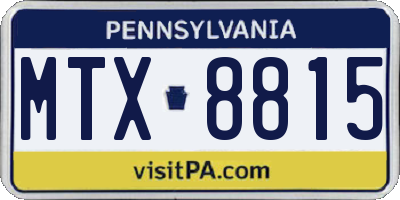 PA license plate MTX8815