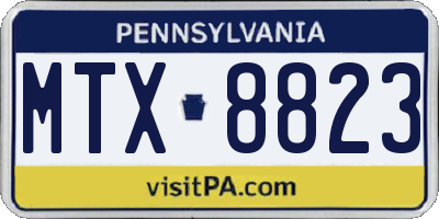 PA license plate MTX8823