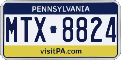 PA license plate MTX8824