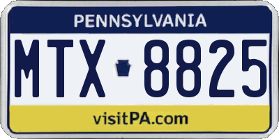 PA license plate MTX8825