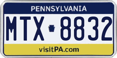 PA license plate MTX8832