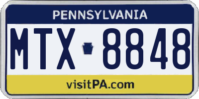 PA license plate MTX8848