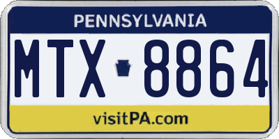 PA license plate MTX8864
