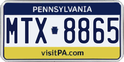 PA license plate MTX8865