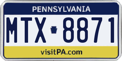 PA license plate MTX8871
