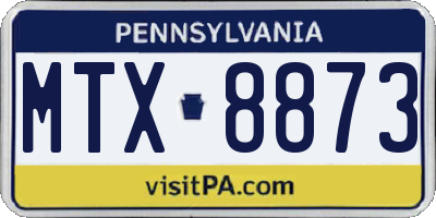 PA license plate MTX8873