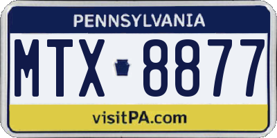 PA license plate MTX8877