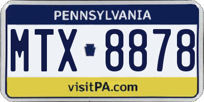 PA license plate MTX8878