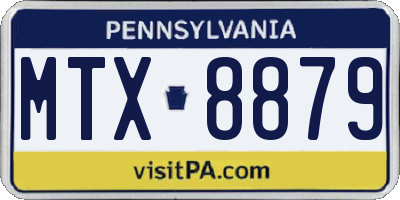 PA license plate MTX8879