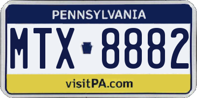 PA license plate MTX8882