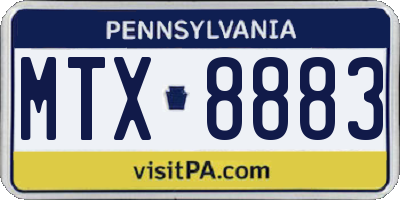 PA license plate MTX8883