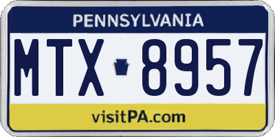 PA license plate MTX8957