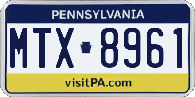 PA license plate MTX8961