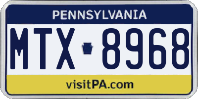 PA license plate MTX8968