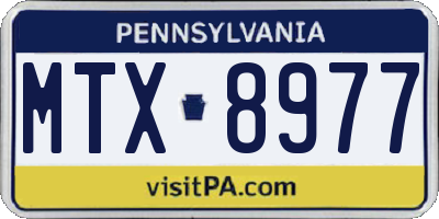 PA license plate MTX8977