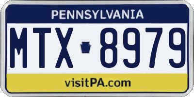 PA license plate MTX8979