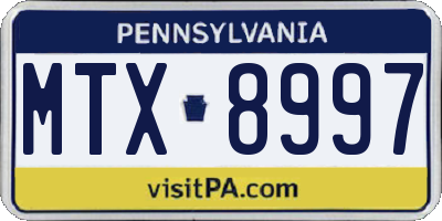 PA license plate MTX8997