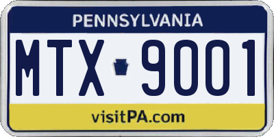 PA license plate MTX9001