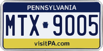 PA license plate MTX9005