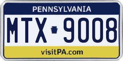 PA license plate MTX9008