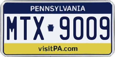 PA license plate MTX9009