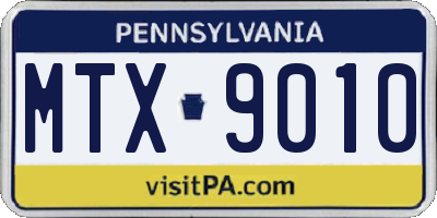 PA license plate MTX9010