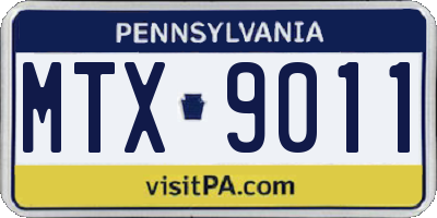 PA license plate MTX9011