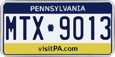 PA license plate MTX9013