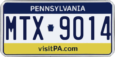 PA license plate MTX9014