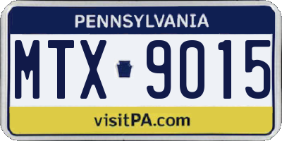 PA license plate MTX9015