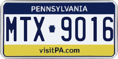 PA license plate MTX9016