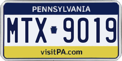 PA license plate MTX9019