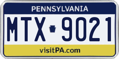 PA license plate MTX9021