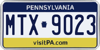 PA license plate MTX9023