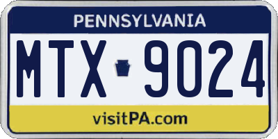 PA license plate MTX9024