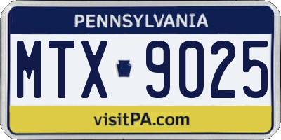 PA license plate MTX9025