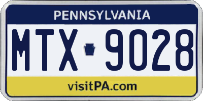 PA license plate MTX9028