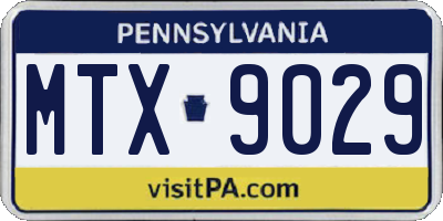 PA license plate MTX9029