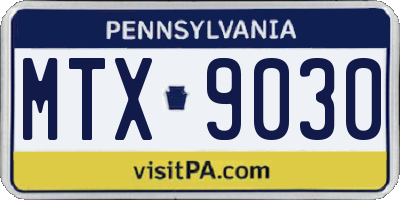 PA license plate MTX9030