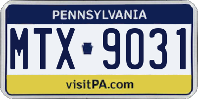 PA license plate MTX9031