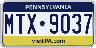 PA license plate MTX9037