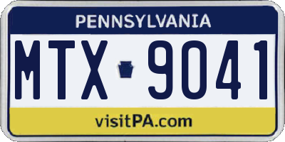 PA license plate MTX9041