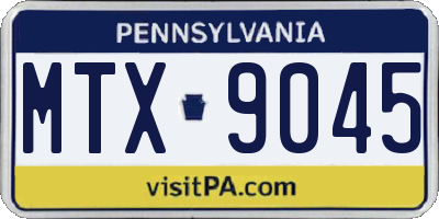 PA license plate MTX9045