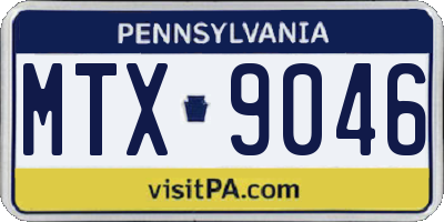 PA license plate MTX9046