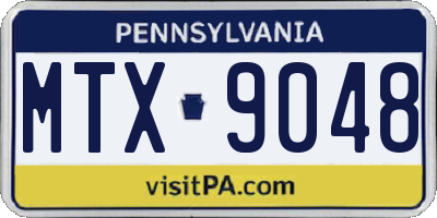 PA license plate MTX9048