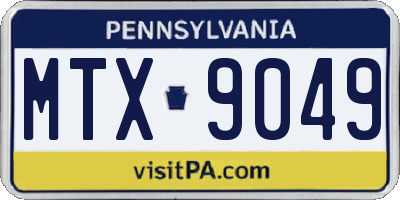 PA license plate MTX9049