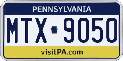 PA license plate MTX9050
