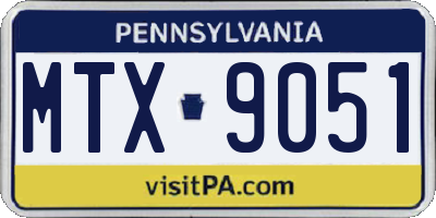 PA license plate MTX9051