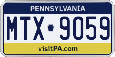 PA license plate MTX9059